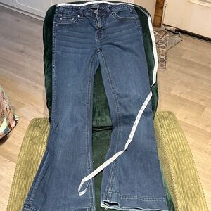 Women's Dark Blue Flare Jeans - Stretch Flared Denim